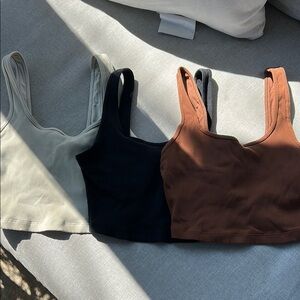 Set of Three Ribbed Crop Tops